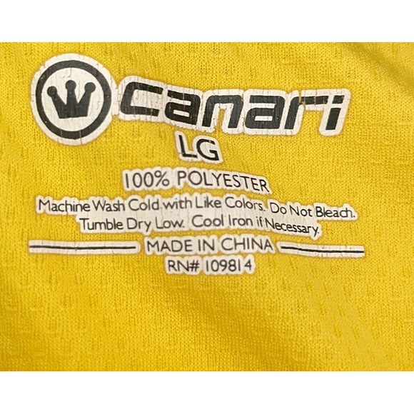Canari‎ Full Zip Short Sleeve Cycling Jersey Neon Yellow Men's Size Large - Picture 4 of 6